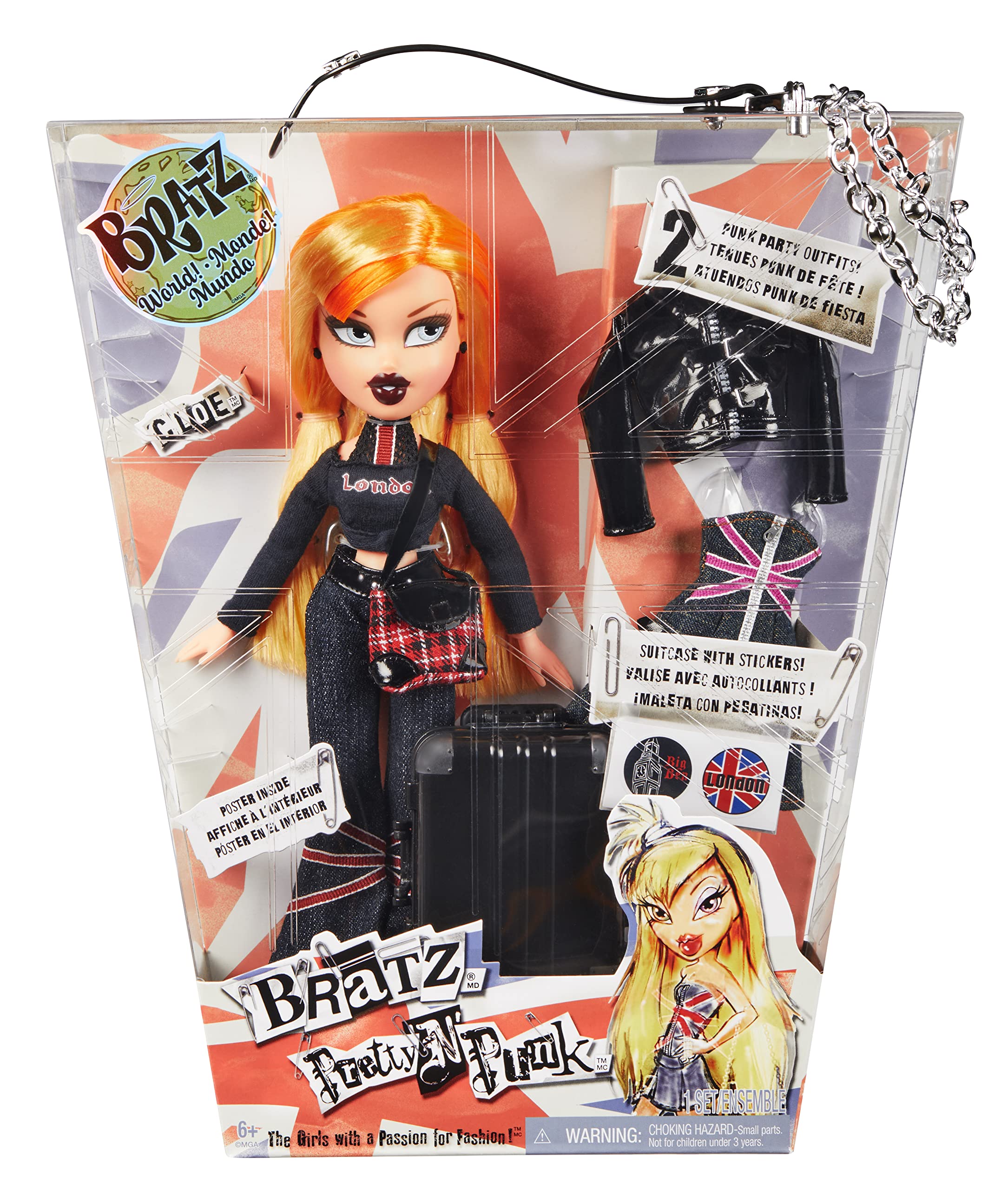 Модная кукла Bratz Pretty 'N' Punk Cloe с 2 нарядами и чемоданом