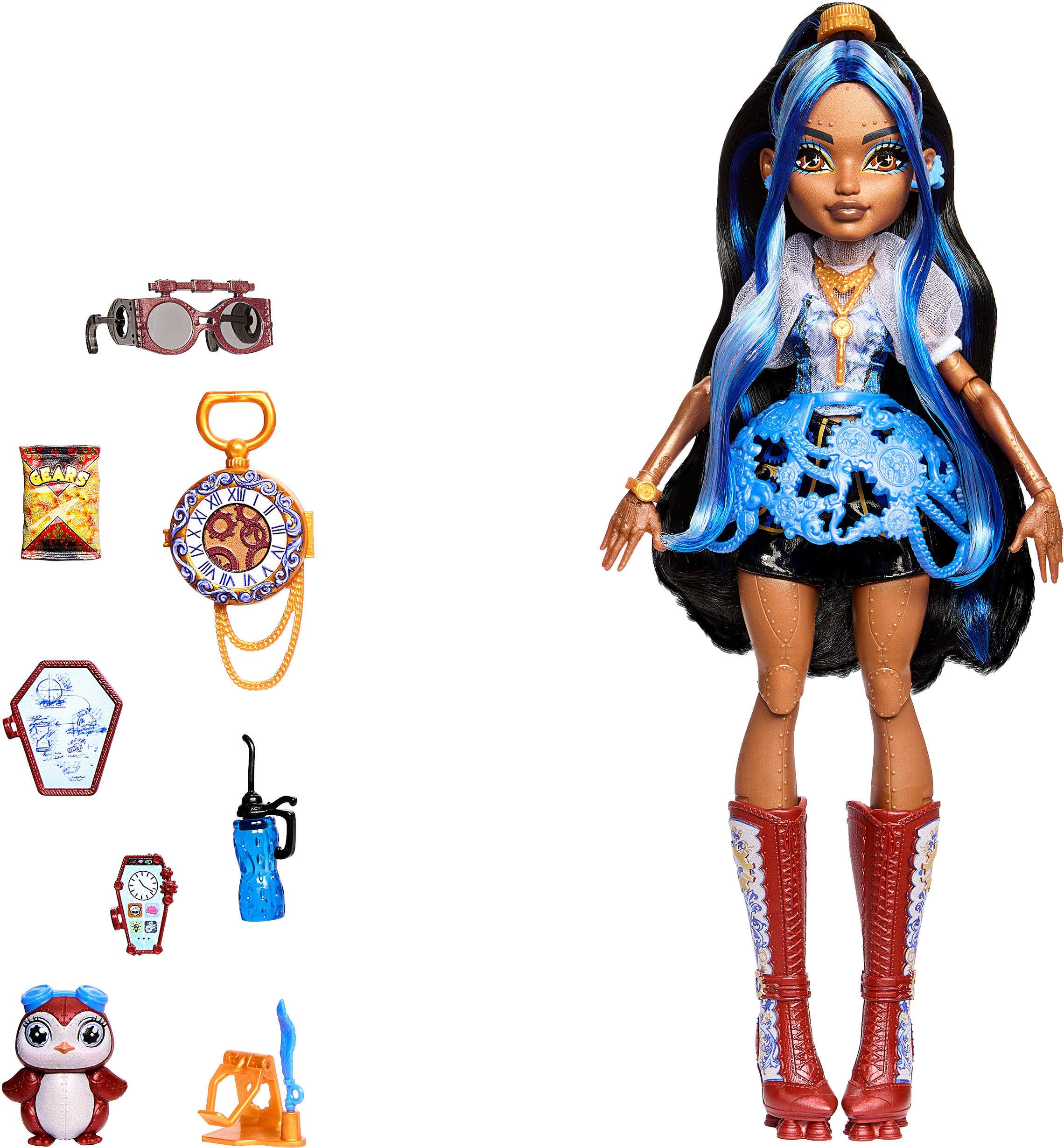 Кукла Monster High, Робекка Стим в синей блузке и черных шортах  - фото 4