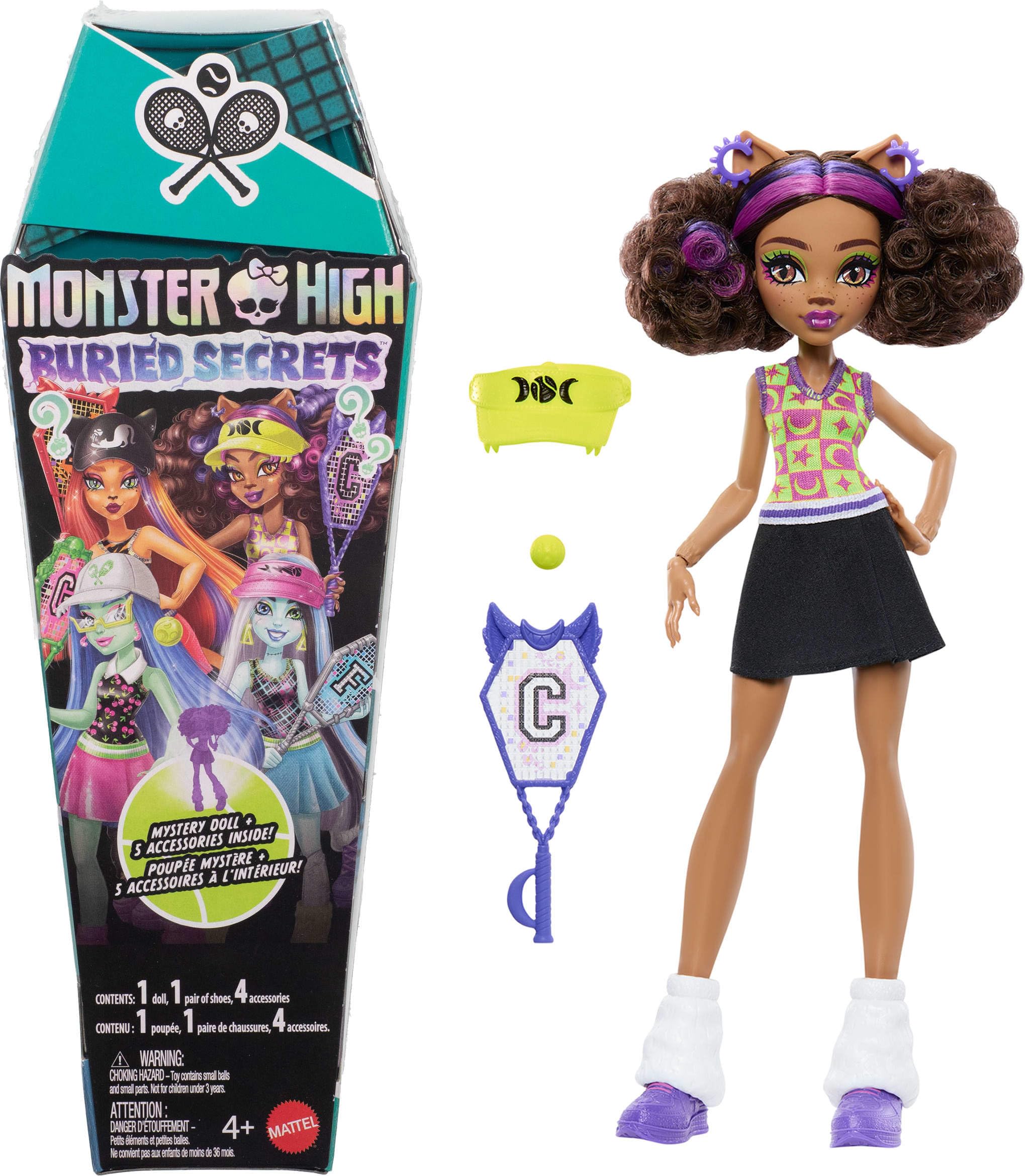 Куклы Monster High Buried Secrets, тема Courtside Fang-Out с загадочной куклой при распаковке  - фото 2