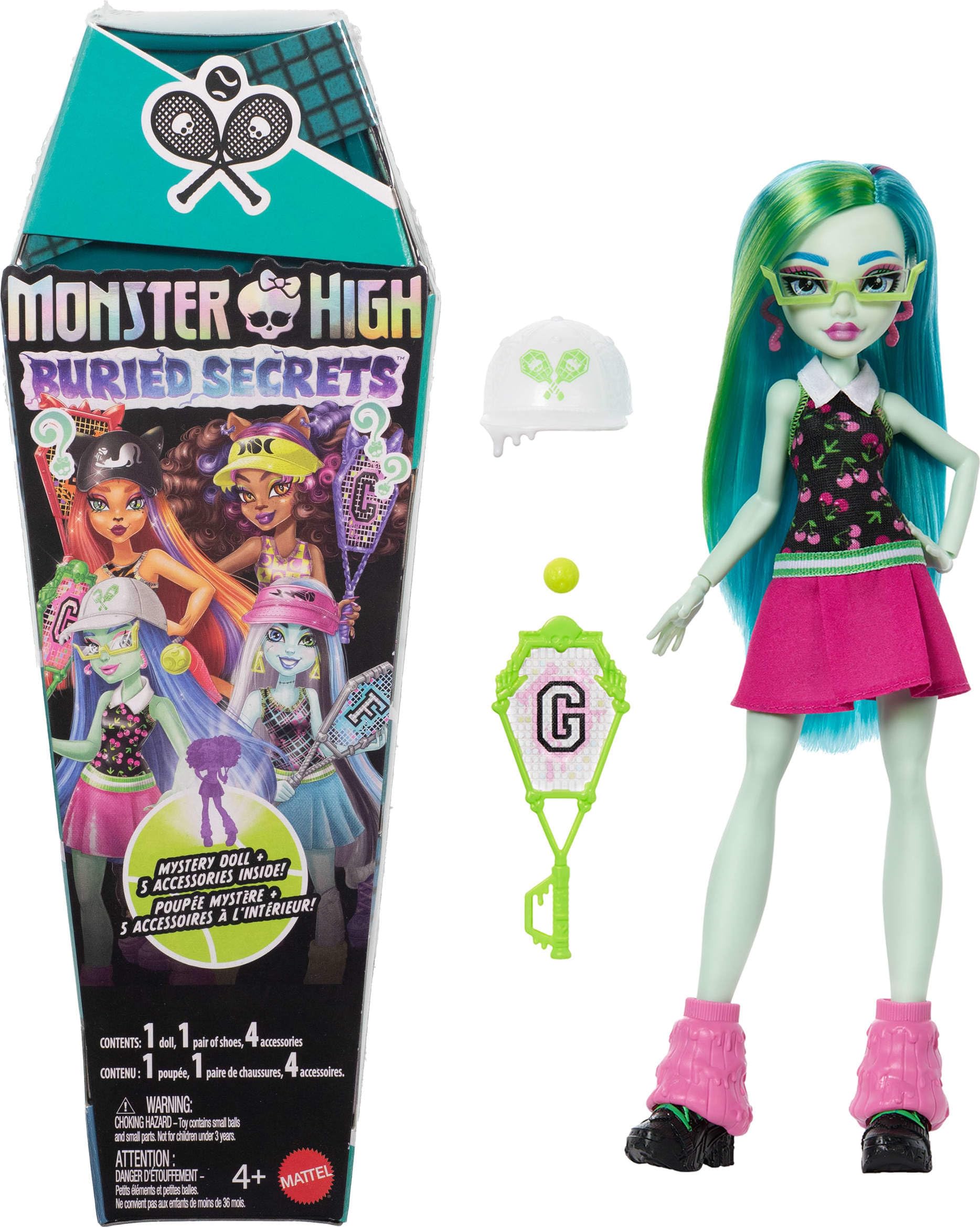 Куклы Monster High Buried Secrets, тема Courtside Fang-Out с загадочной куклой при распаковке  - фото 3