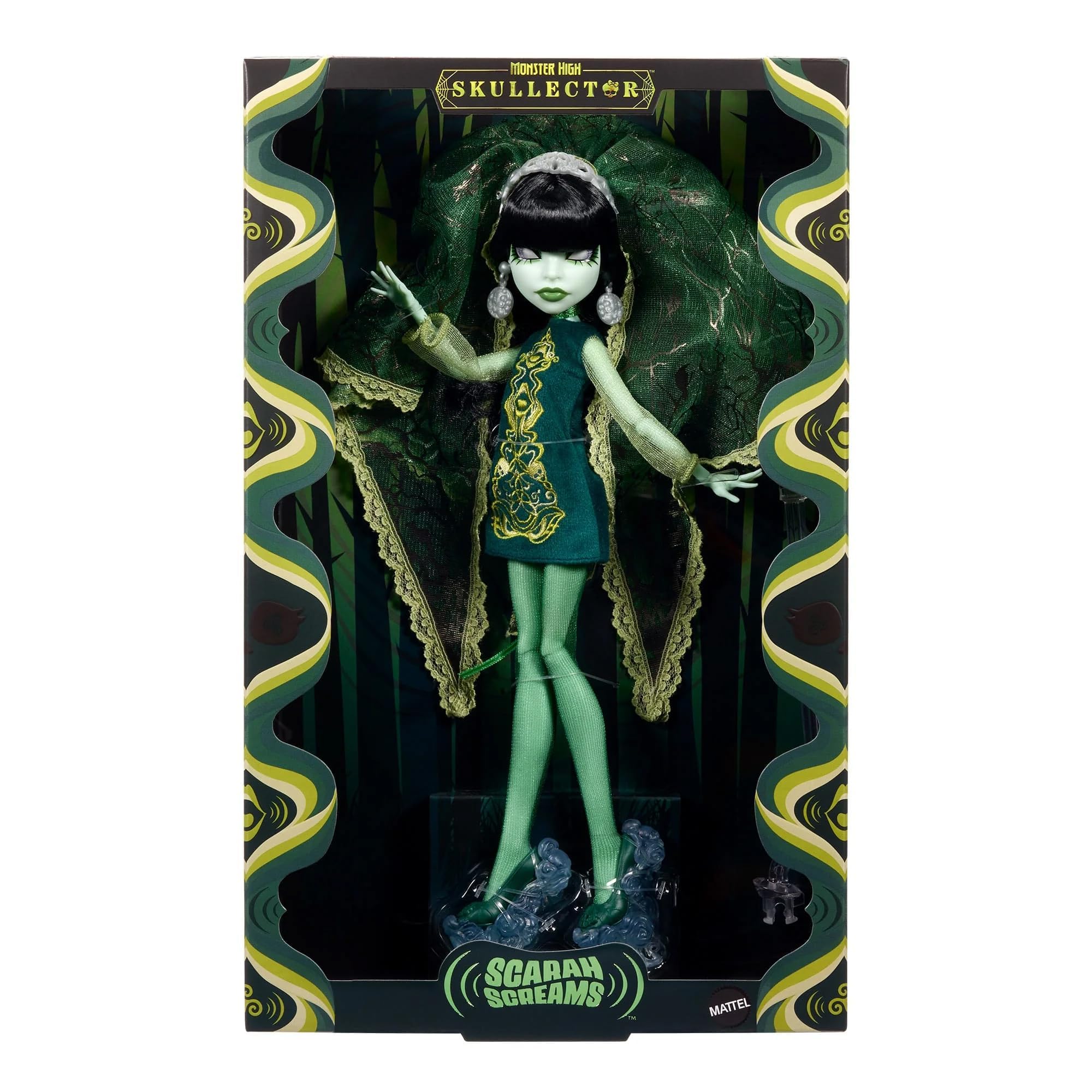 Кукла Monster High Skullector Scarah Screams Fang Club в стиле 60-х годов, коллекционная