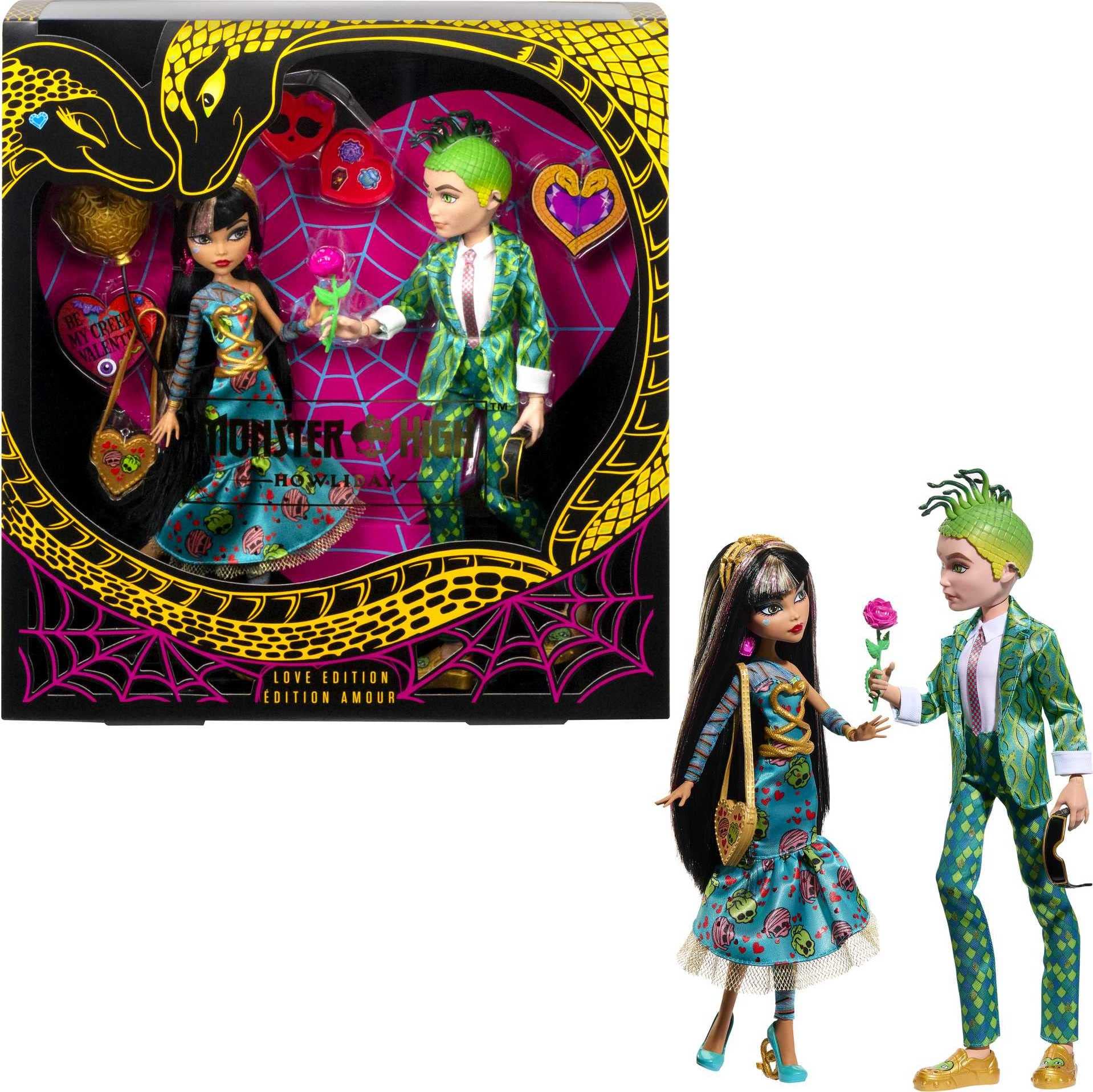 Куклы Monster High Howliday Love Edition, коллекционный набор из 2 штук Клео Де Нил и Дьюс Горгон
